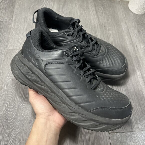Hoka One One M Bondi SR Men's Size 12 2E Wide Triple Black Sneakers Shoes